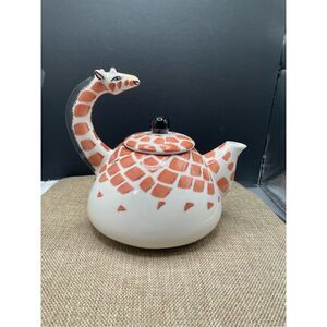 Vintage Pier 1 Imports Giraffe Teapot| 16 oz Hand Painted Unused